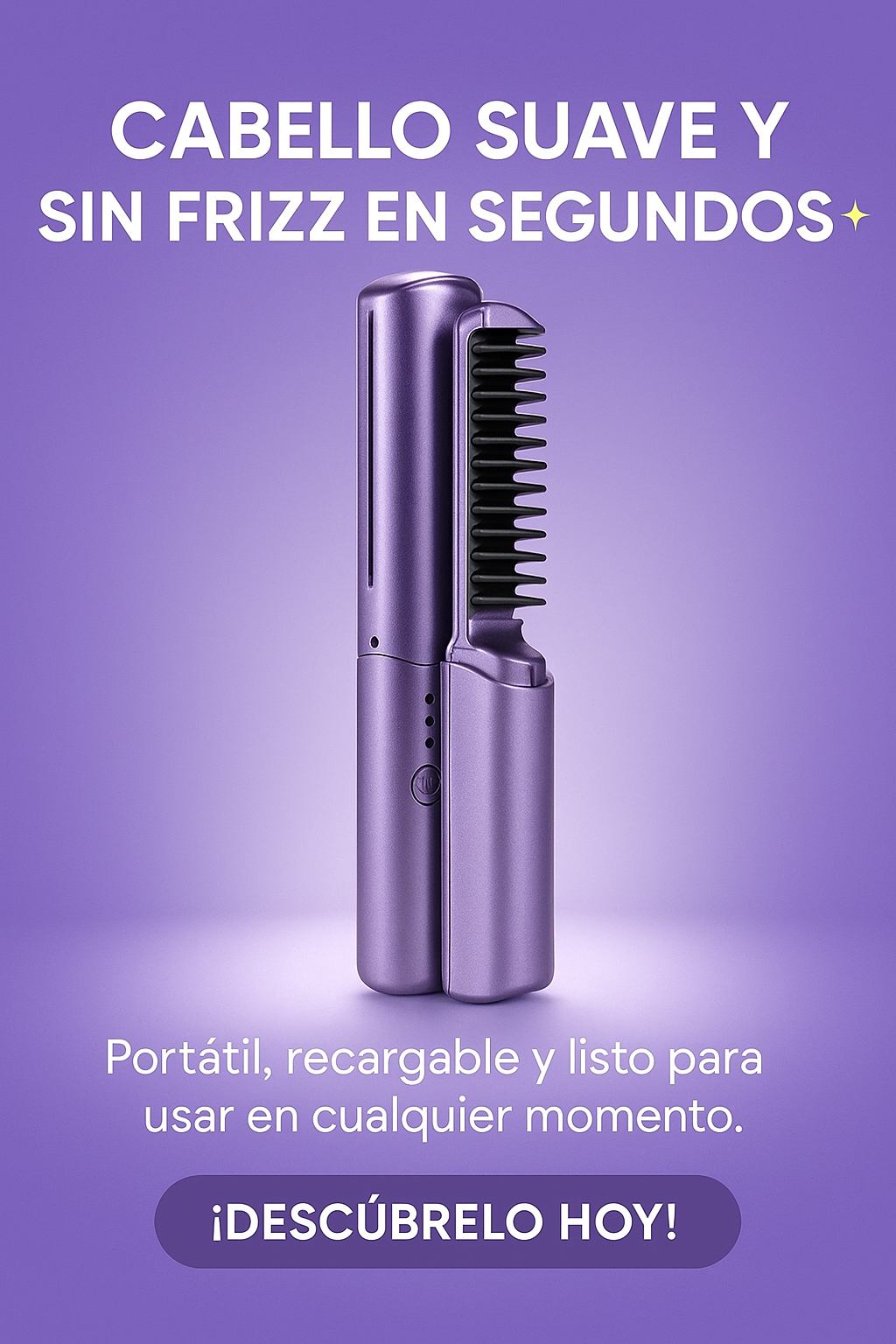 💎MINI PEINE ALISADOR 💜 – Suaviza, Alisa y Brilla al Momento🌸